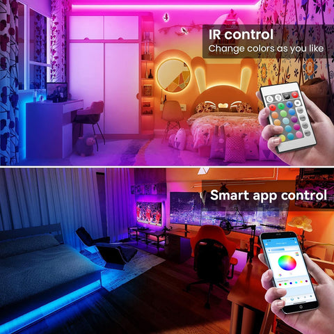 TJOY LED Lights for Bedroom 100ft, RGB Color Changing Led Strip Lighting