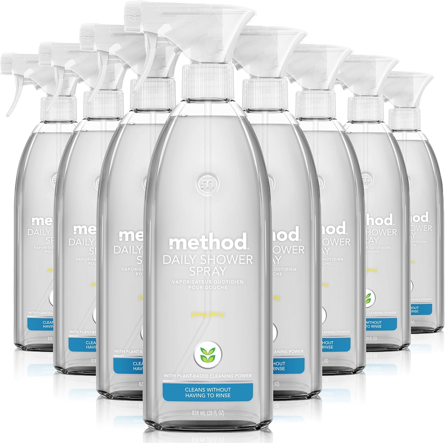 method Daily Shower Cleaner Spray, Ylang Ylang Scent, 28 fl oz, 8 Pack