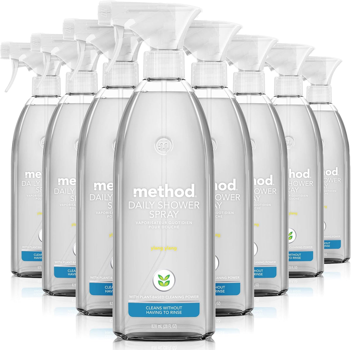 method Daily Shower Cleaner Spray, Ylang Ylang Scent, 28 fl oz, 8 Pack