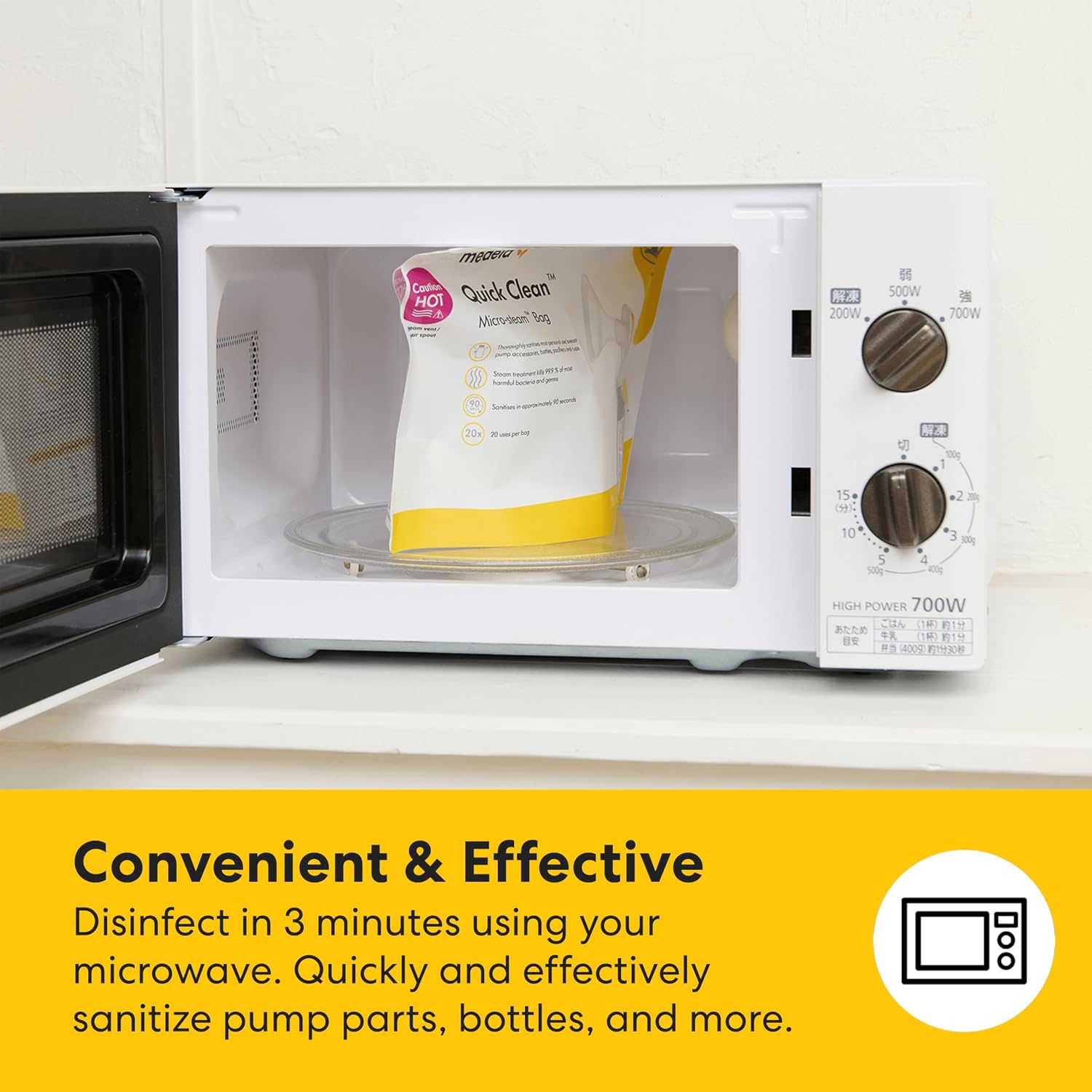 Medela Quick Clean Micro-Steam Bags | Microwave Steam Cleaning Bags | 12Ct