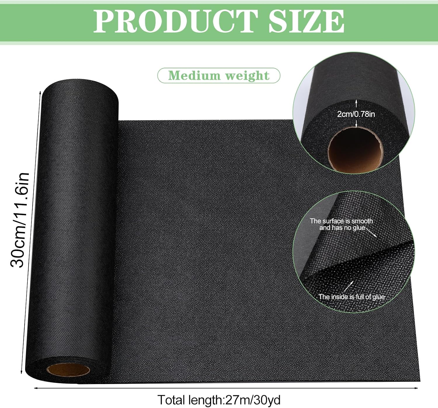 Medium Weight Fusible Interfacing for Sewing Iron On Interfacing