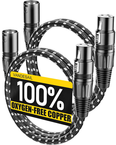 XLR Cables 6ft 4 Pack,XLR Microphone Cable,OFC Balanced Shielded