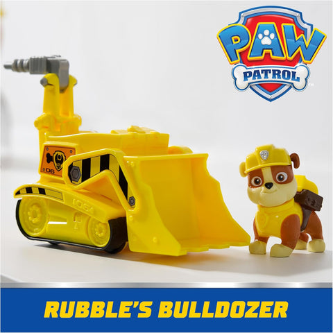 Paw Patrol, Rubble’s Bulldozer Toy Truck with Collectible Action Figure