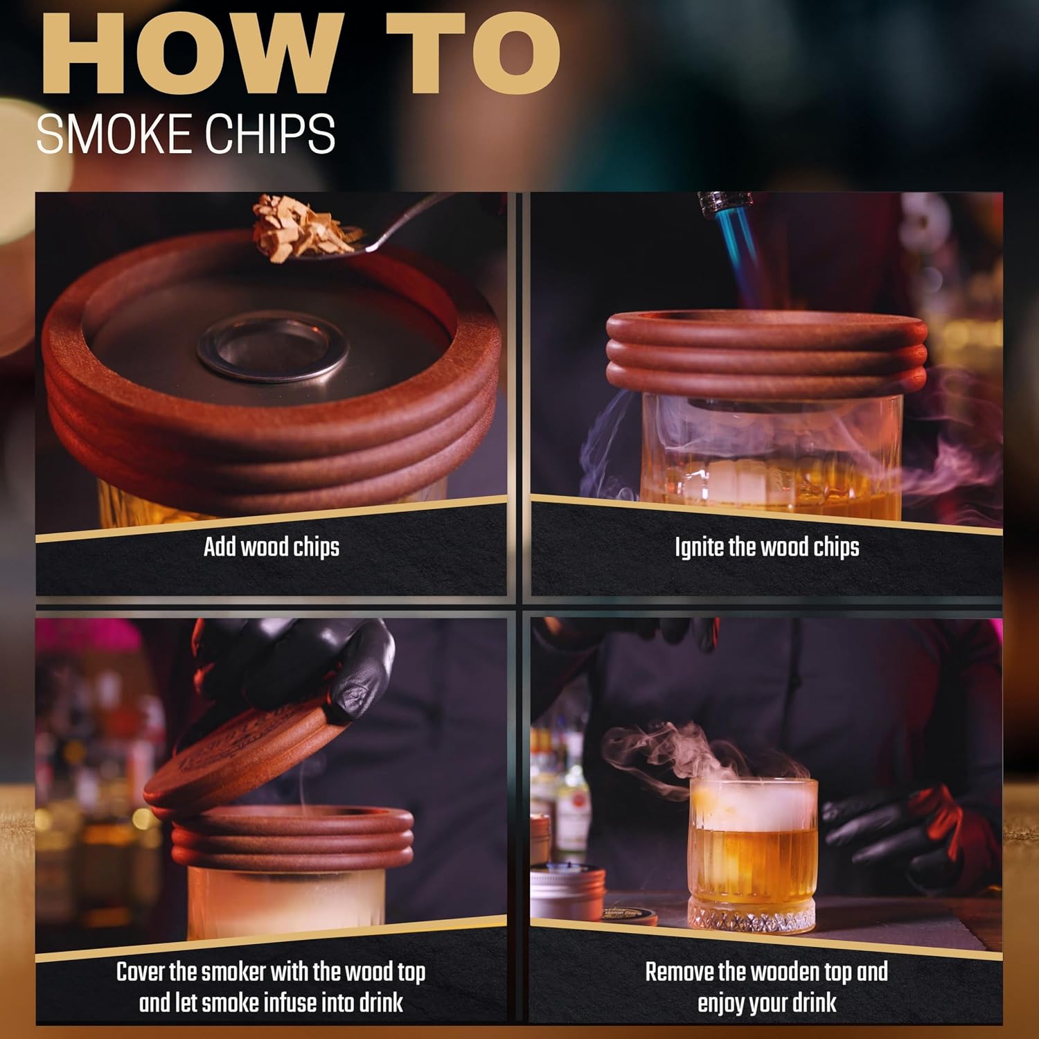 Cherry Wood Chips for Cocktail Smoker; Smoked Whiskey/Bourbon/Old Fashioned Drinks - Extra Fine Sawdust Shavings for Cocktail Smoking Guns, Smoke Box, BBQ - 5oz Gift Bag & Spoon By G&J's Finest
