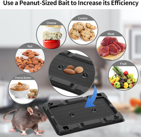 LULUCATCH Mouse & Insect Traps 12 Pack, Heavier Sticky Traps with Non-Toxic Glue for Small Mice & Insects. Sticky Mouse Traps Indoor for Home, Easy to Set