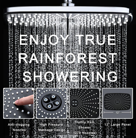 Rain Shower Head with Handheld Showerhead, Chrome 1.8GPM 460311