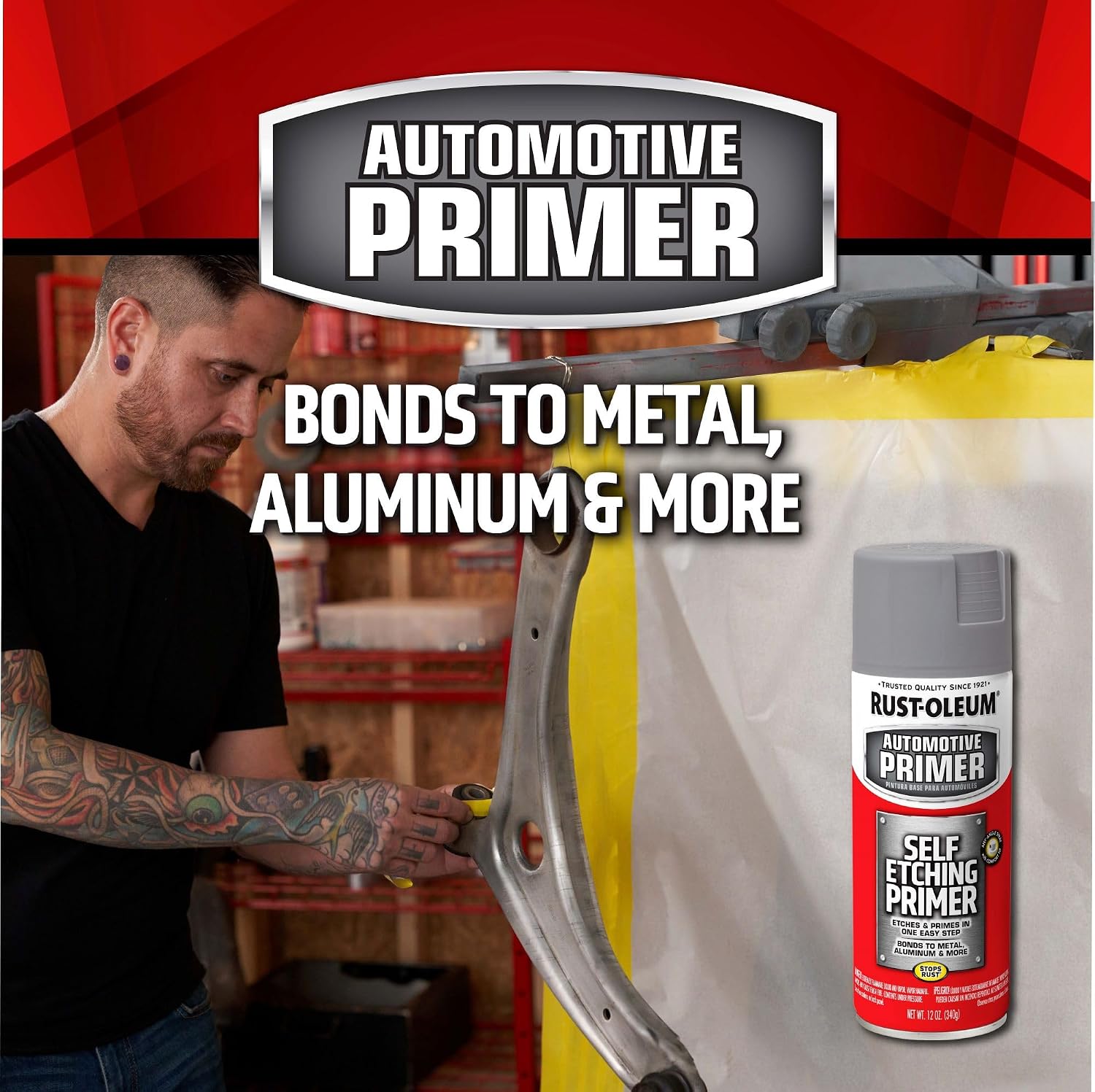 Rust-Oleum Automotive Self Etching Primer Spray, Dark Green