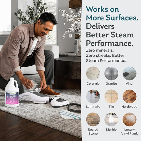 Steam & Go Demineralized Water for Steam Cleaners, Hotel California, 4 x 1 Gallon