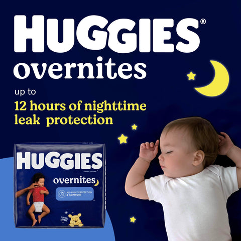 Huggies Size 4 Overnites Baby Diapers: Overnight Diapers, Size 4 (22-37 lbs), 100 Ct