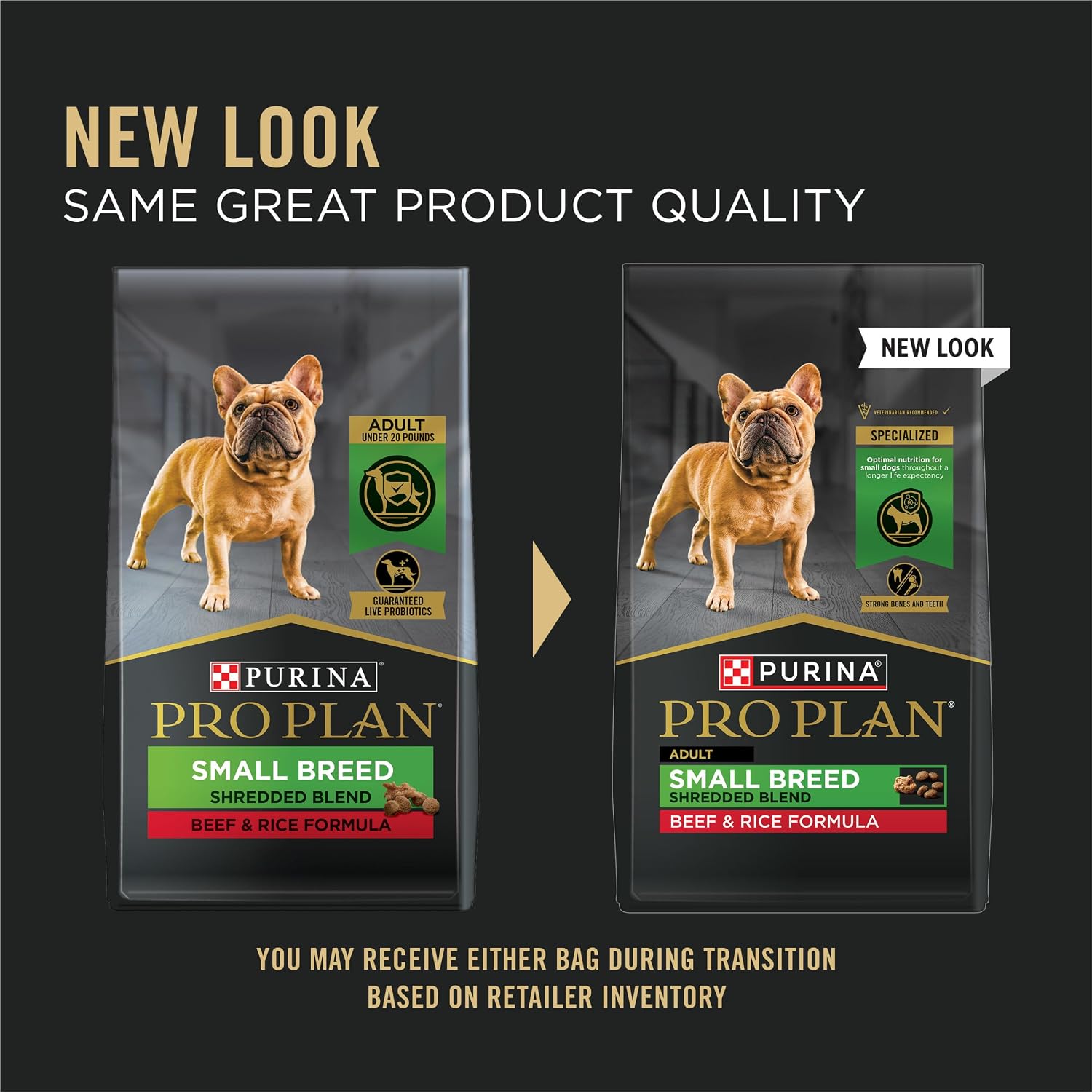 Purina Pro Plan Small Breed Dry Dog Food, Shredded Blend Beef, 6 lb Bag