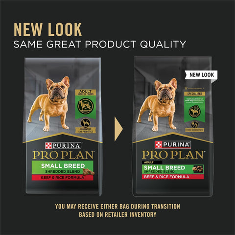 Purina Pro Plan Small Breed Dry Dog Food, Shredded Blend Beef, 6 lb Bag