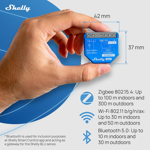 Shelly 1 Gen4, Smart Wi-Fi & Matter Relay Switch with Dry Contacts, 4 Pack