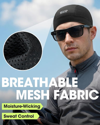 3-Pack Breathable Mesh Skull Cap Sweat Control Helmet Liner