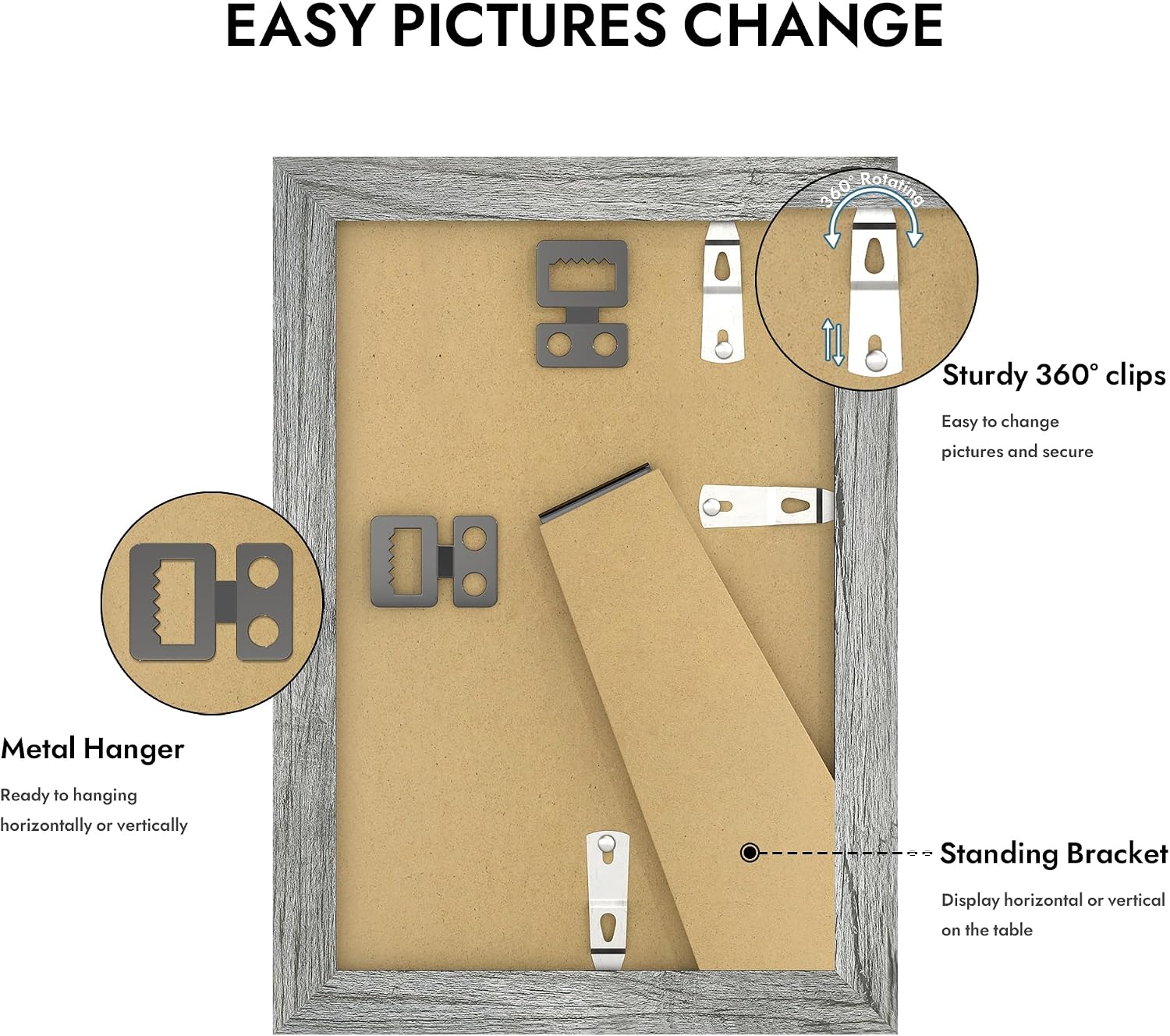 Hongkee 4x6 Picture Frame with Real Glass Wood Frame, 1 Pack (Mat 3.5x5)