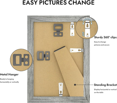 Hongkee 4x6 Picture Frame with Real Glass Wood Frame, 1 Pack (Mat 3.5x5)