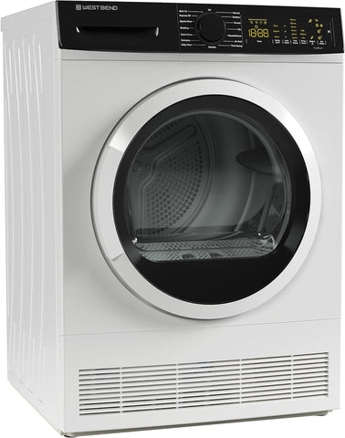 West Bend Clothes Dryer Compact Portable Front Loading for Laundry, Auto and Timed Dry Settings and Anti-Wrinkle, Perfect for Apartments, RV and More, 4-Cu.Ft, White