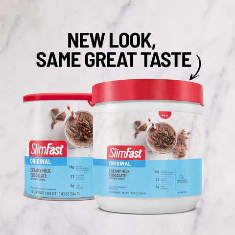 SlimFast Original Meal Replacement Powder, Creamy Milk Chocolate, Weight Loss Shake Mix, 10g of Protein, 14 Servings (Pack of 3) (Packaging May Vary)