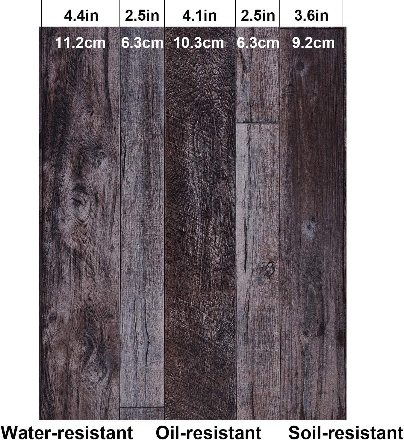 WENMER 17.71" x 590" Grey Wood Peel and Stick Shiplap Self Adhesive Wallpaper - Plank Wallpaper for Countertop, Cabinet, Shelf, Drawer, Wall, Door
