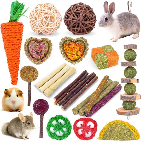 Bunny Toys for Rabbits Hamster/Guinea Pig Toys Natural Timothy Hay Sticks