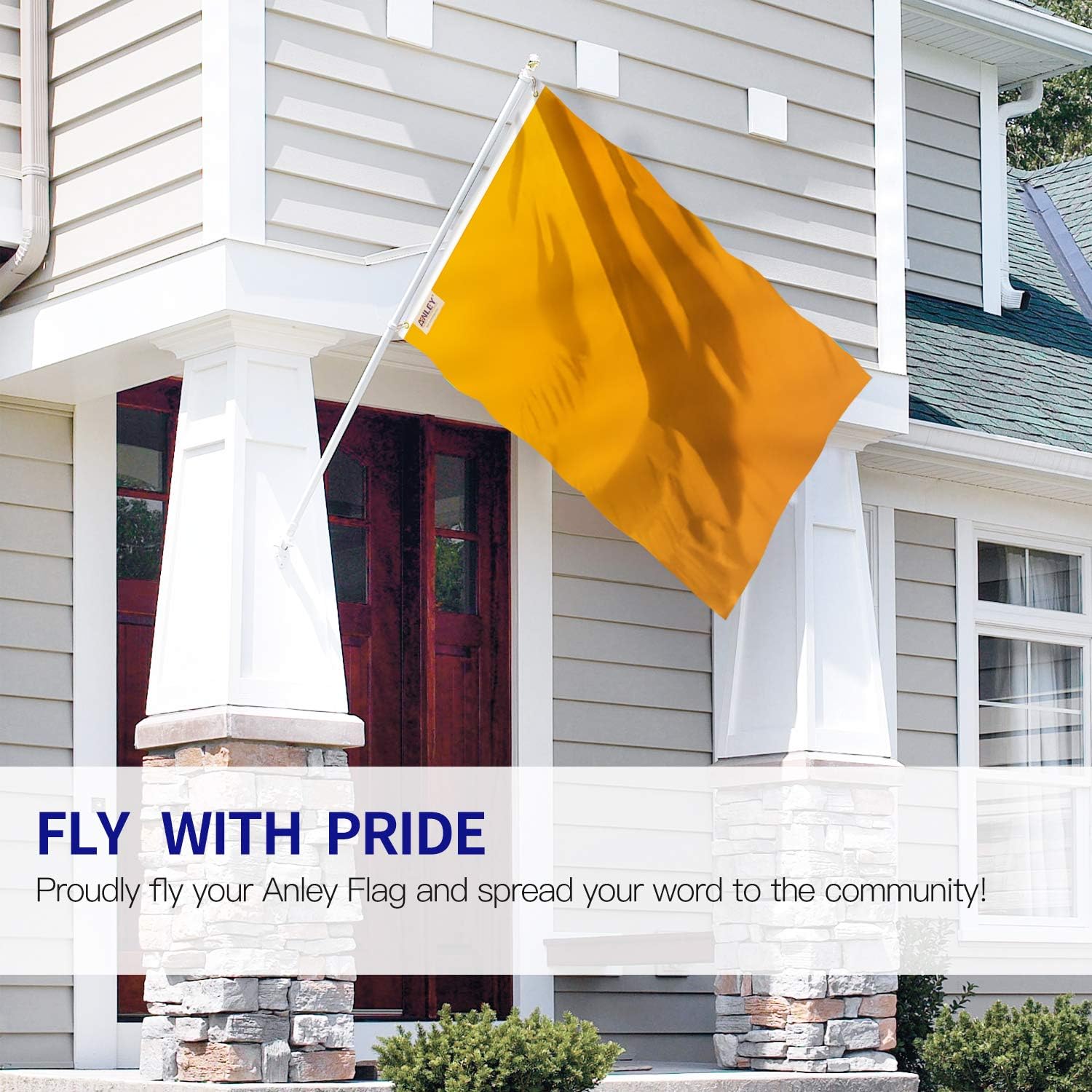 Anley Fly Breeze 3x5 Foot Solid Orange Flag - Vivid Color and Fade proof - Canvas Header and Double Stitched - Plain Orange Flags Polyester with Brass Grommets 3 X 5 Ft