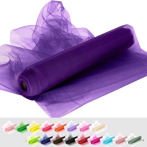 Tulle Fabric Rolls 54 Inch 10 Yards Tulle Ribbon Spool Bolt, Purple