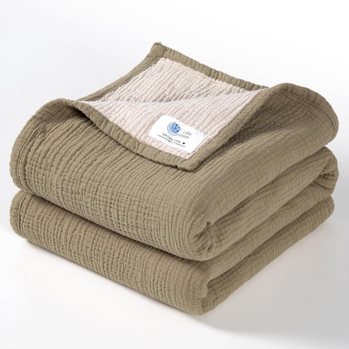 lulumoon Muslin Baby Blanket Neutral: Cotton Toddler Blanket for Daycare
