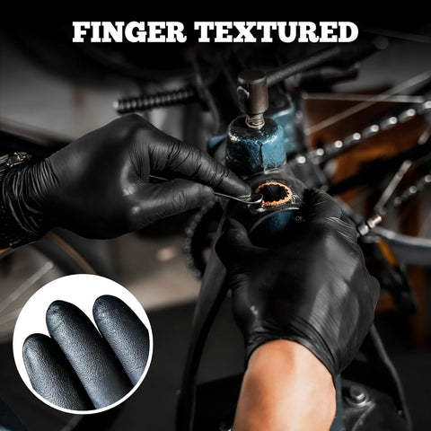 TitanFlex Disposable Nitrile Exam Gloves - 6-mil, Black, Heavy Duty, Latex Free, Food Safe for Cooking
