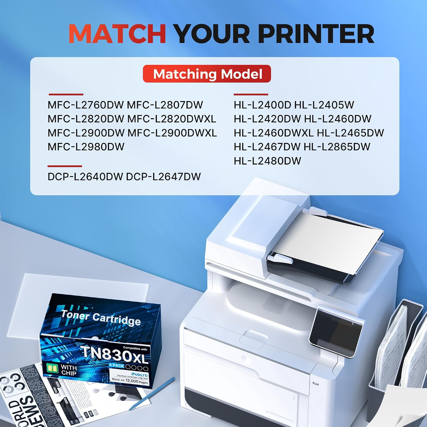 TN830XL TN830 Compatible for Brother TN830XL Toner Cartridge TN830XL TN830