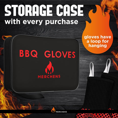 BBQ Grill & Oven Gloves 1472°F Heat Resistant | Storage Case & Gift Box