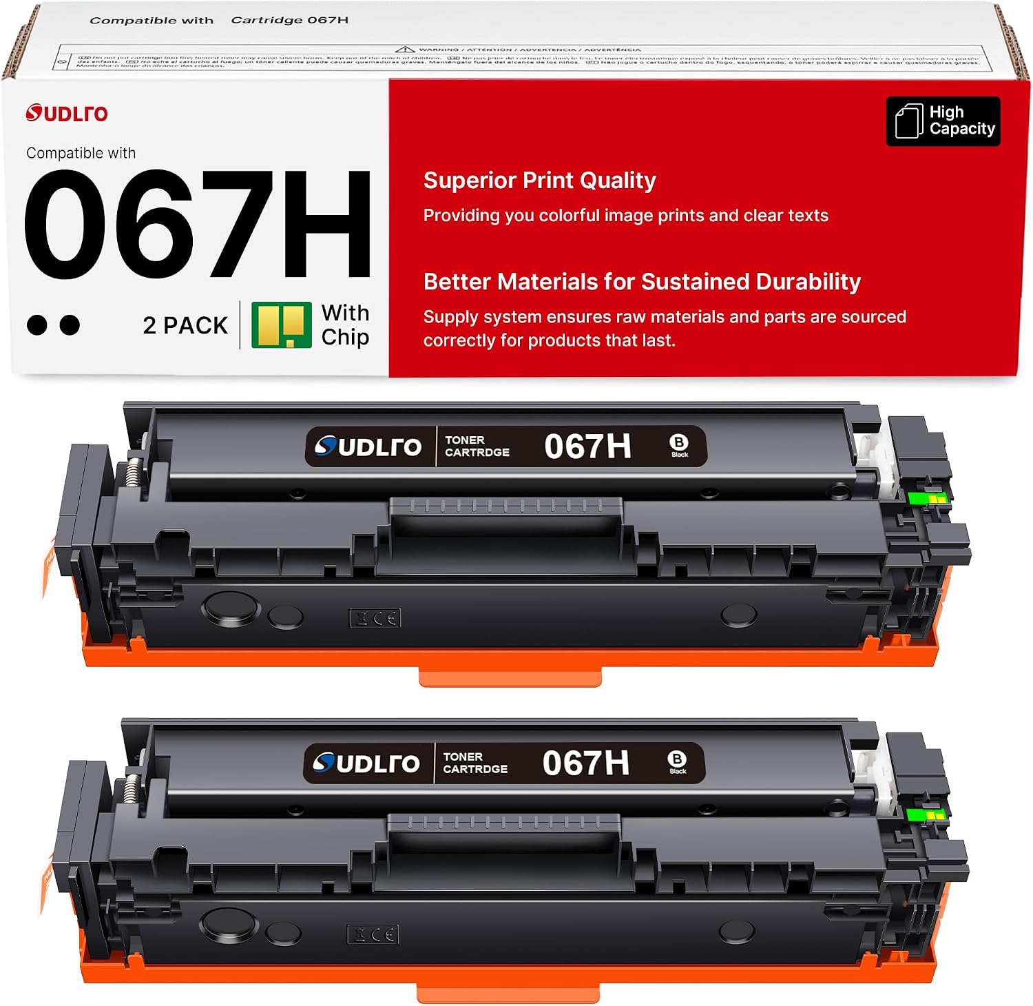 067H Black Toner Cartridge 2 Pack Work for Canon MF654cdw Toner Cartridges