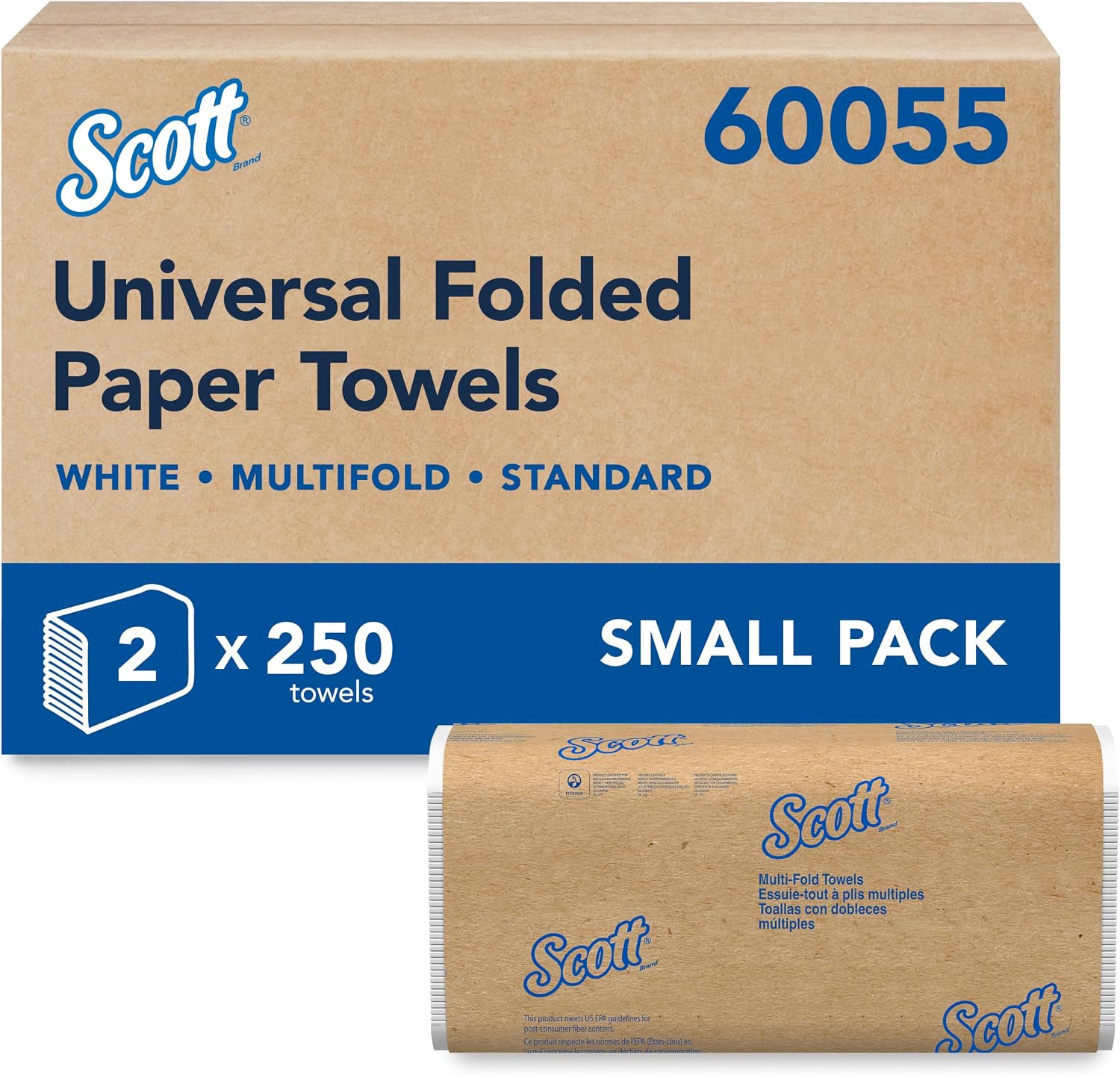 Scott Professional Multifold Paper Towels, 2 Packs x 250 Sheets (60055)