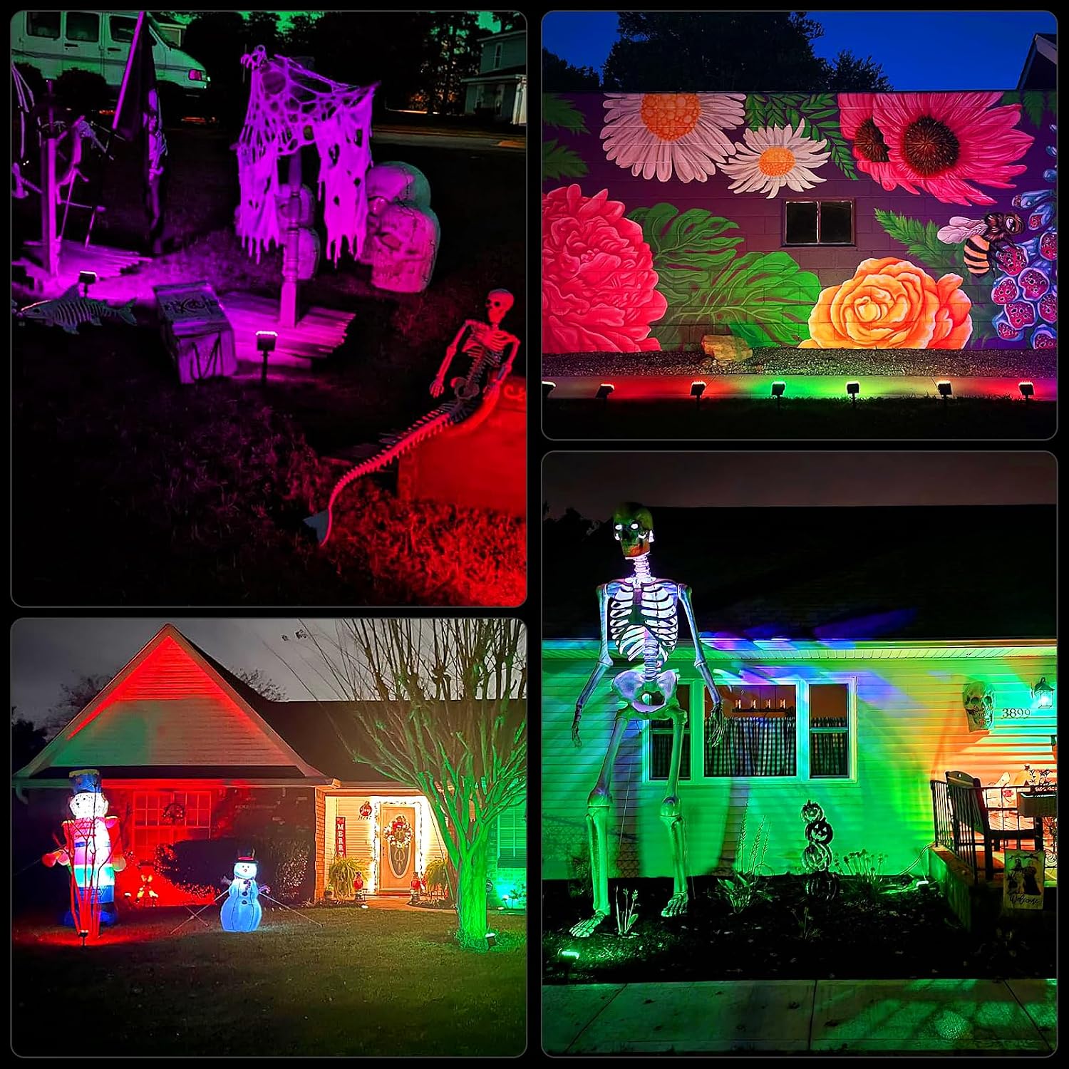 WELALO Color Changing Solar Lights Outdoor, IP68 Waterproof, RGB, 6 Pack