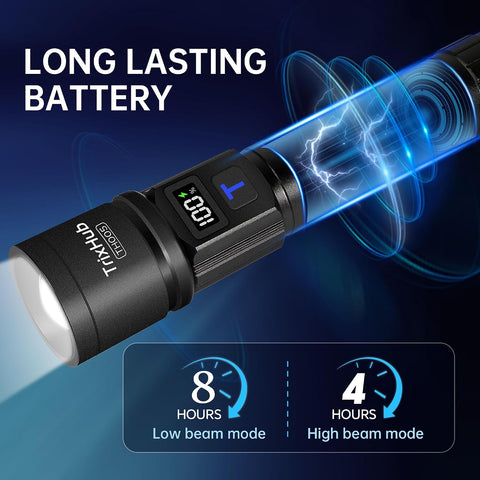 TrixHub Rechargeable Flashlights 2 Pack Super Bright High Lumens Flashlight