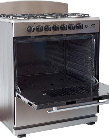 Magnificent Chef 30" Gas Range, 4.0 Cu Ft Space Saver Oven, Stainless Steel | 3 Ultra-Fast & 3 Fast Burners, Cast Iron Grates, LP/NG Ready MGR30DNM56TDIB | Delivery Included & 2-Year Warranty