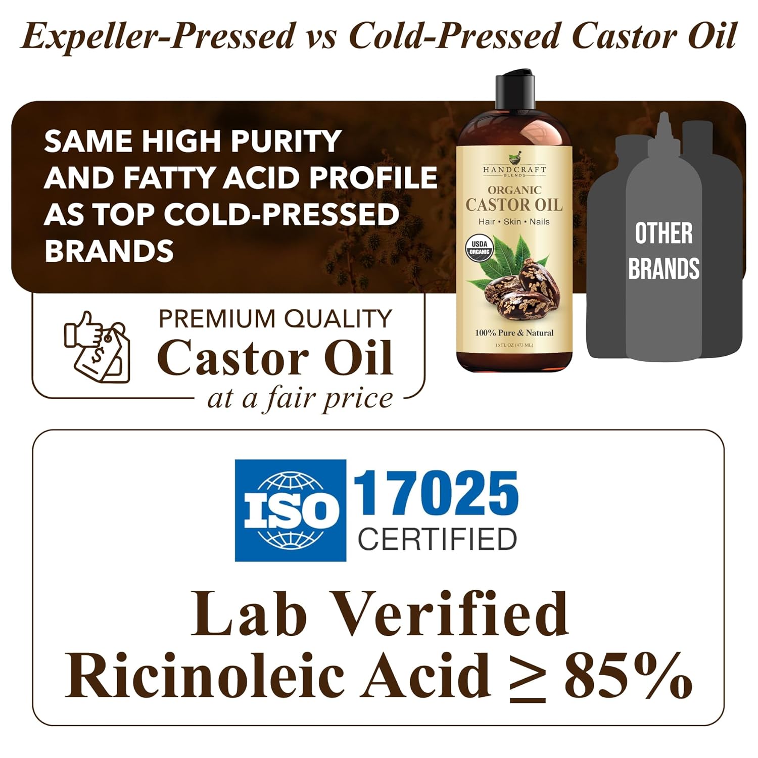 Handcraft Blends Organic Castor Oil - 16 Fl Oz