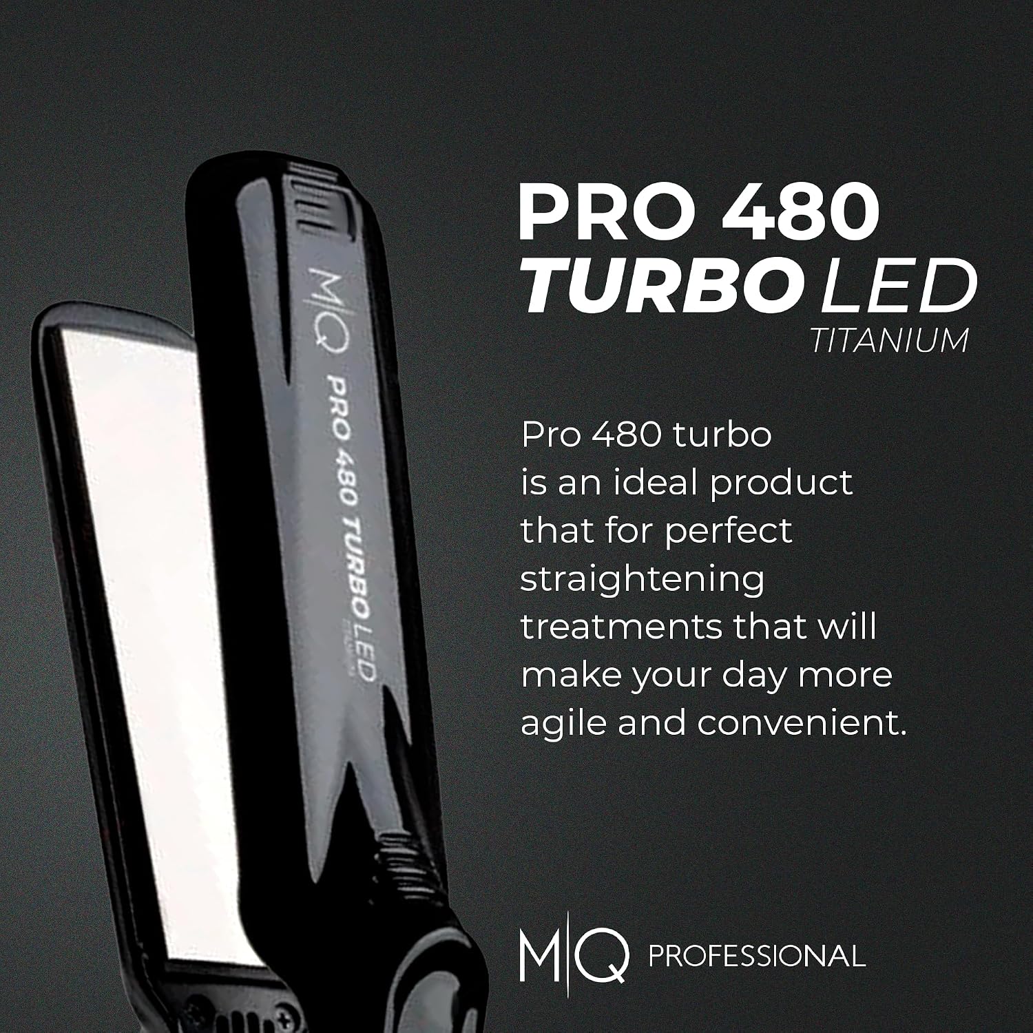 MQ Hair - Professional Titanium Flat Iron 480°F Turbo Bivolt Black