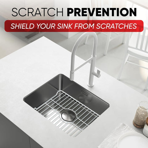 Better Houseware Sink Protectors for Kitchen Sink, Protective Metal Grid, 12x10.25x1 inches, Almond Kitchen Sink Mat to Shield Sink Base from Scratches, Rust-Resistant Coating, 2 pack, S