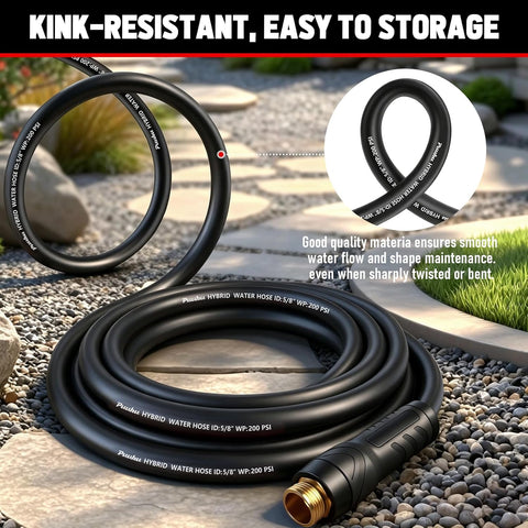 Garden Hose 100ft x 5/8", NON-EXPANDABLE Heavy Duty Premium Flexible Hose