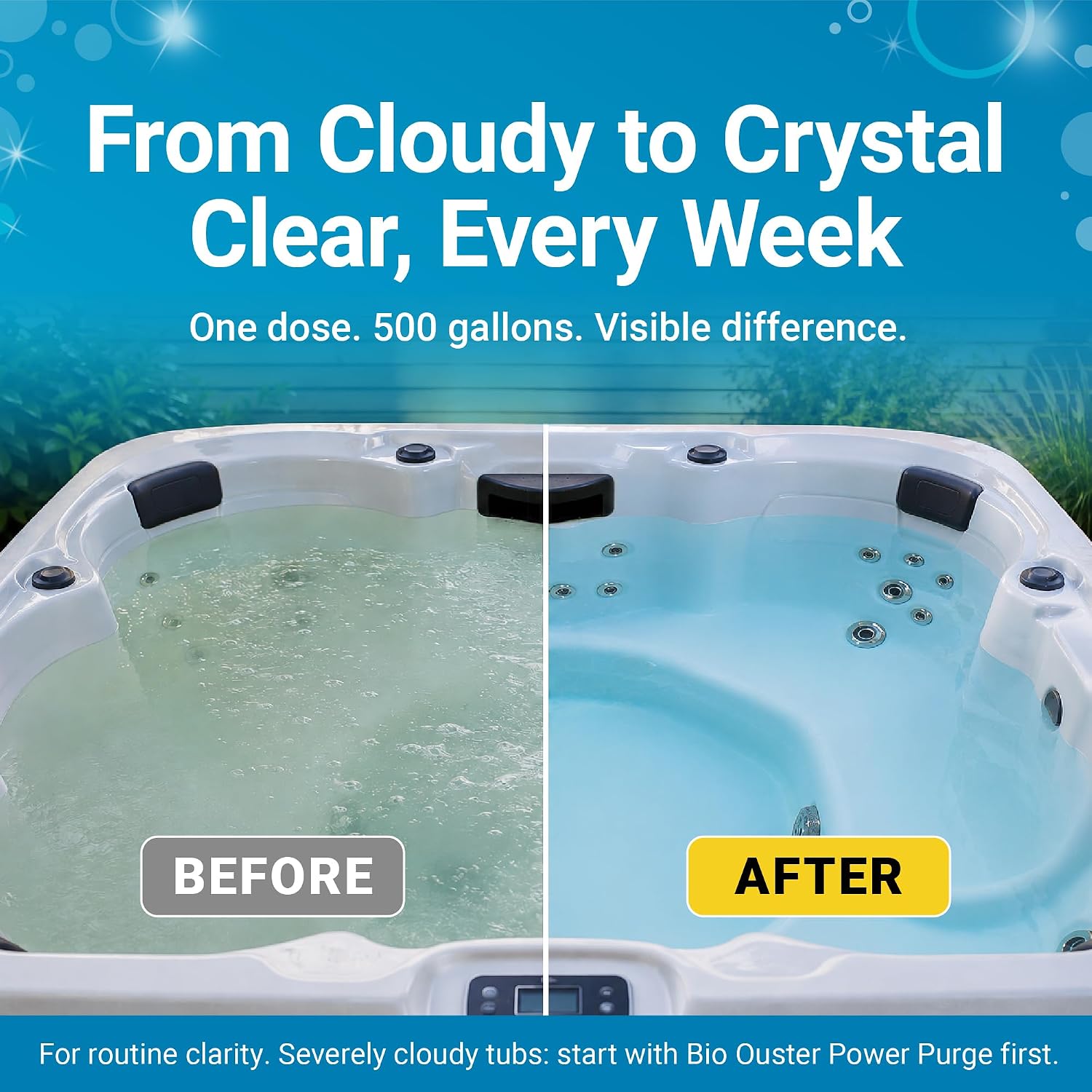 Ouster Hot Tub Weekly Care - 3in1 Cleaner, Clarifier & Conditioner (4-Week)