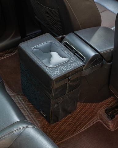 SIBOFUEGO Sturdy Car Trash Can with Lid, Collapsible, Leak-Proof, 3 Gallon