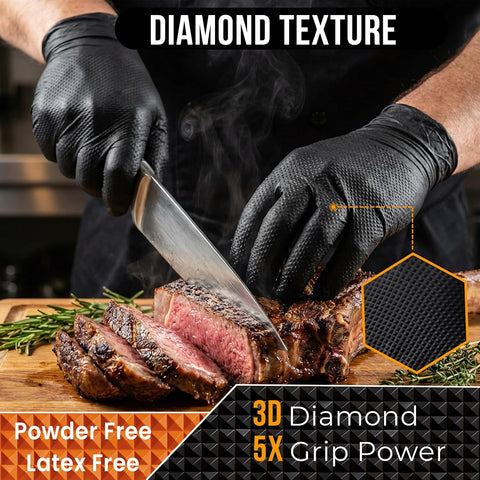 ANBOSON 10 Mil Heavy Duty Diamond Texture Nitrile Gloves, Medium, 1000 Ct