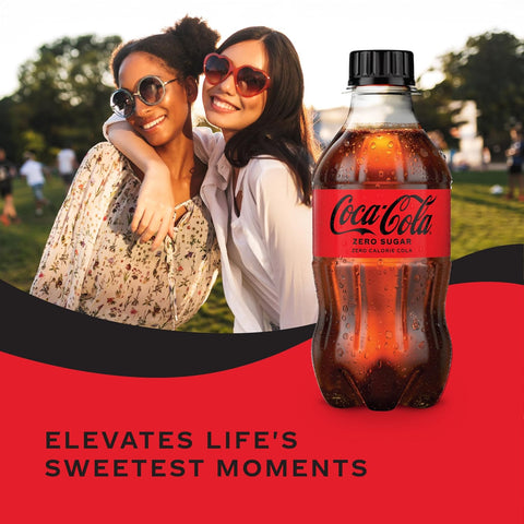 Coca-Cola Zero Sugar Soda Soft Drink Bottles, 12 fl oz, 8 Pack