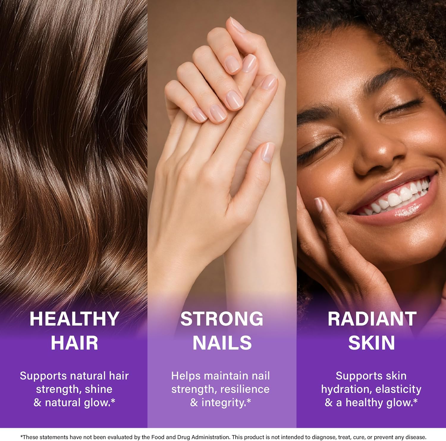 Biotin, Collagen, Hyaluronic Acid & Keratin - Hair Growth Support - 60 Caps