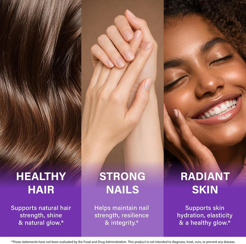 Biotin, Collagen, Hyaluronic Acid & Keratin - Hair Growth Support - 60 Caps