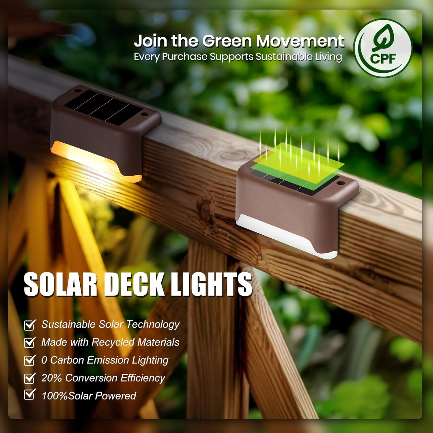 SOLPEX Solar Deck Lights Outdoor 20 Pack,Step Light Waterproof,Warm White