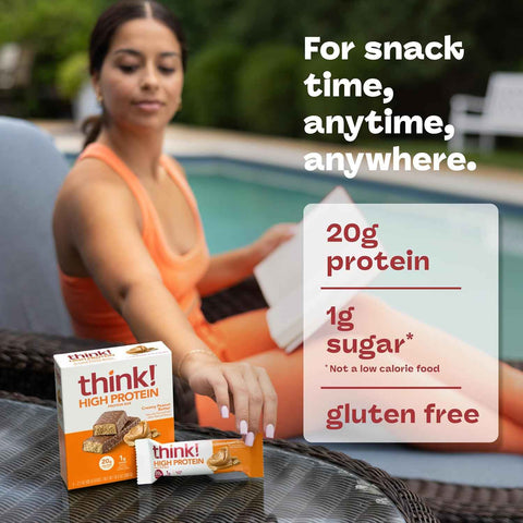 think! High Protein Bar, Creamy Peanut Butter, 30 Count