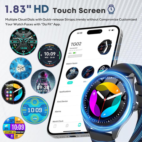 Smart Watch for Men, 1.39" HD Touchscreen Smartwatch with 120 Sports Modes, AI Voice Assistant, Heart Rate/Sleep Monitor, Bluetooth Call & Music Control Fitness Watch for iPhone/Android (Black)