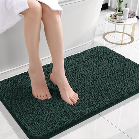 OLANLY Small Bathroom Rugs 24x16, Extra Soft Absorbent Chenille Bath Rugs