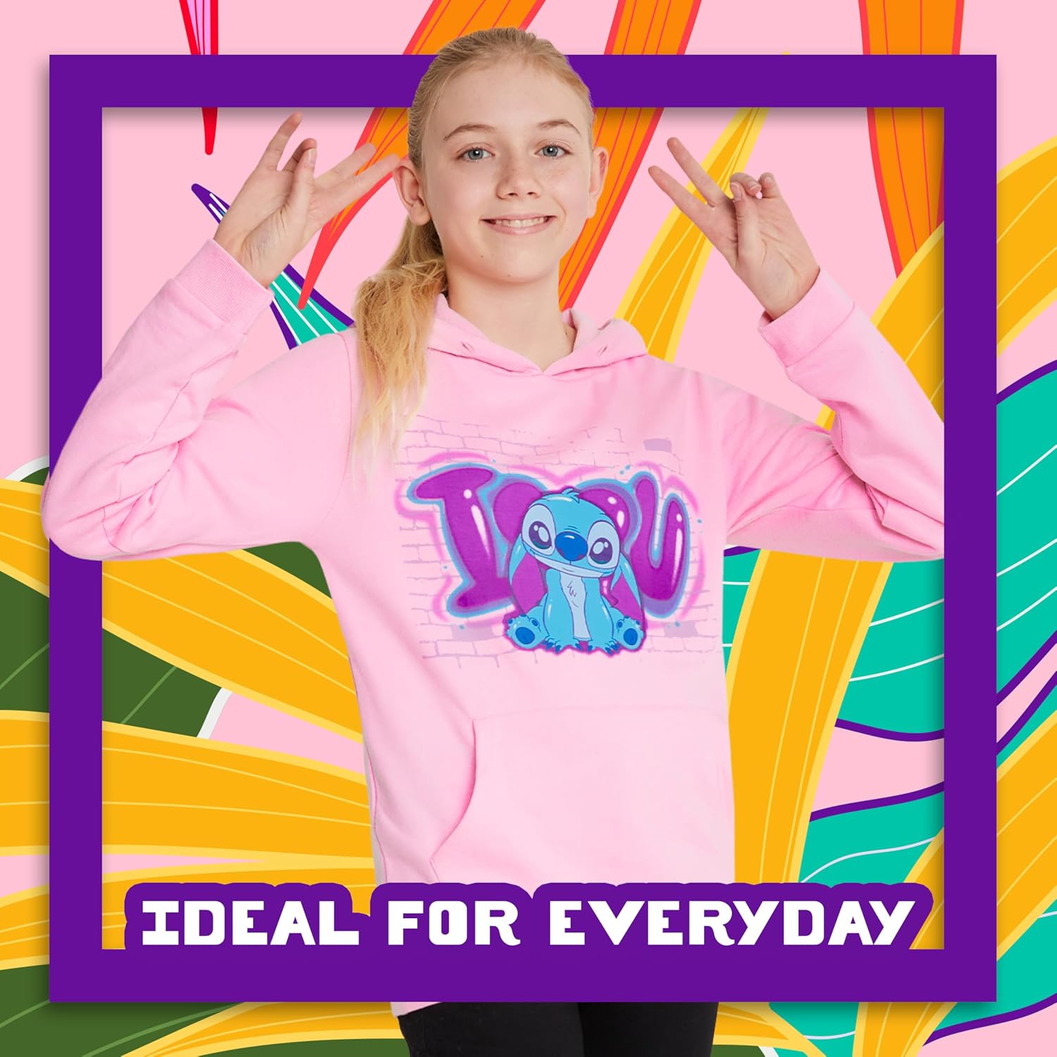 Disney Girls Hoodie - Soft Hooded Sweatshirt for Kids and Teenagers