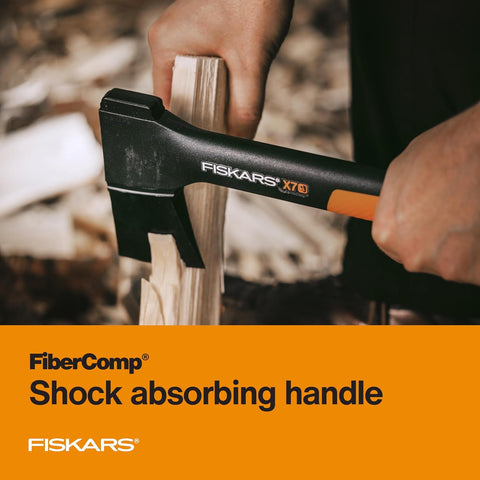 Fiskars X7 Small Hatchet Axe 14", for Camping & Chopping Wood Kindling